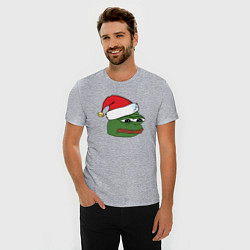 Футболка slim-fit New year sad frog, цвет: меланж — фото 2