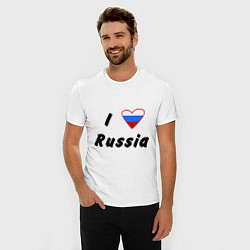 Футболка slim-fit I love Russia, цвет: белый — фото 2