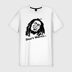 Футболка slim-fit Bob Marley: Don't worry, цвет: белый