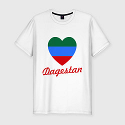 Футболка slim-fit Dagestan: Heart Flag, цвет: белый