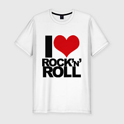 Футболка slim-fit I love rock'n'roll, цвет: белый