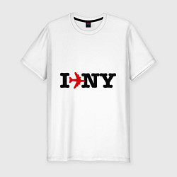 Футболка slim-fit I flew to New York, цвет: белый