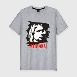 Мужская slim-футболка Nirvana: Kurt Cobain