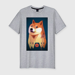 Мужская slim-футболка Wow Doge