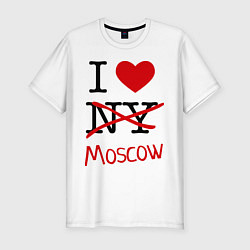 Мужская slim-футболка I love Moscow