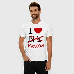 Футболка slim-fit I love Moscow, цвет: белый — фото 2