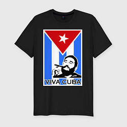 Мужская slim-футболка Fidel: Viva, Cuba!