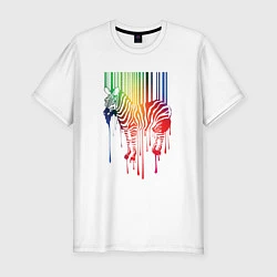 Мужская slim-футболка Color zebra