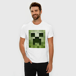 Футболка slim-fit Мinecraft creeper, цвет: белый — фото 2