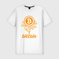 Мужская slim-футболка Bitcoin Tree