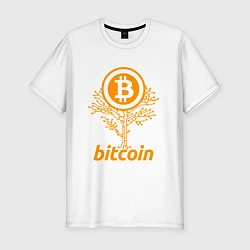 Мужская slim-футболка Bitcoin Tree