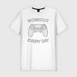 Футболка slim-fit WorkOut Every Day, цвет: белый