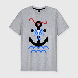 Мужская slim-футболка Морской якорь