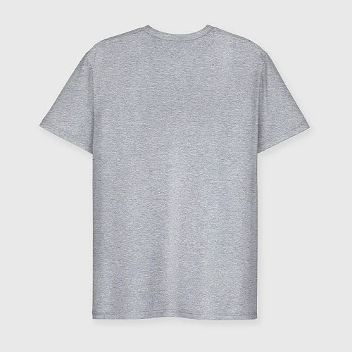 Мужская slim-футболка Фотик на шее / Меланж – фото 2