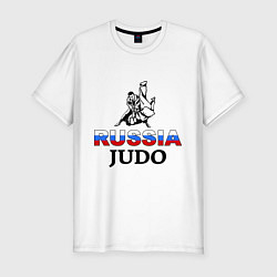 Футболка slim-fit Russia judo, цвет: белый