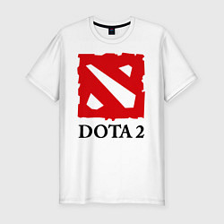 Футболка slim-fit Dota 2: Logo, цвет: белый