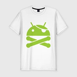 Футболка slim-fit Android super user, цвет: белый