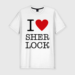 Футболка slim-fit I love Sherlock, цвет: белый