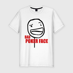 Футболка slim-fit Bad poker face, цвет: белый