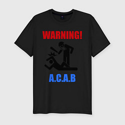 Футболка slim-fit Warning A.C.A.B, цвет: черный