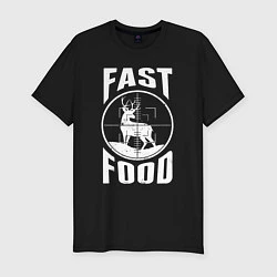 Мужская slim-футболка FAST FOOD олень в прицеле