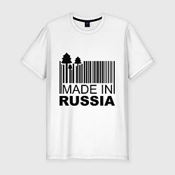 Мужская slim-футболка Made in Russia штрихкод