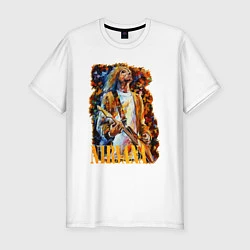 Футболка slim-fit Cobain Art, цвет: белый