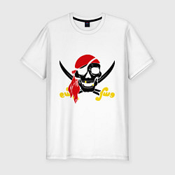 Футболка slim-fit Пиратская футболка, цвет: белый