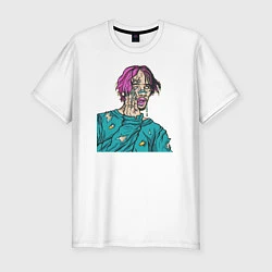 Мужская slim-футболка Lil Peep: Zombie Face