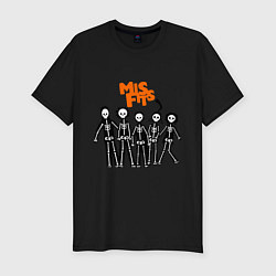 Футболка slim-fit Misfits Skeletons, цвет: черный