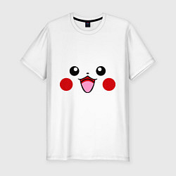 Мужская slim-футболка Happy Pikachu