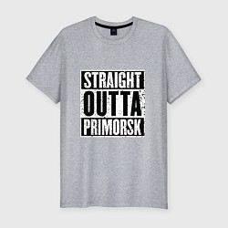 Мужская slim-футболка Straight Outta Primorsk