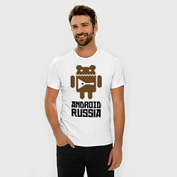 Футболка slim-fit Android Russia, цвет: белый — фото 2