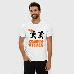 Футболка slim-fit Zombies Attack, цвет: белый — фото 2