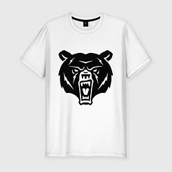 Мужская slim-футболка Ярость медведя