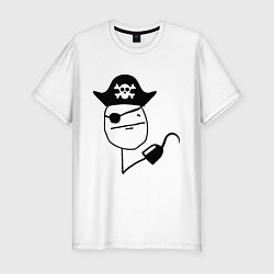 Мужская slim-футболка Покер фейс пират