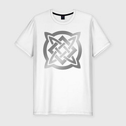 Мужская slim-футболка Звезда Сварога: серебро