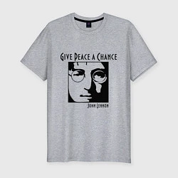 Мужская slim-футболка Give Peace a Chance