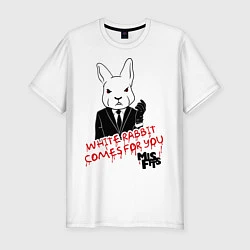 Мужская slim-футболка Misfits: White rabbit