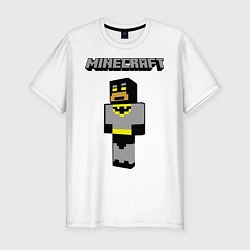 Футболка slim-fit Minecraft Batman, цвет: белый