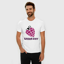 Футболка slim-fit Green Day is love, цвет: белый — фото 2