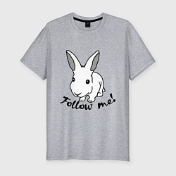 Футболка slim-fit Rabbit: follow me, цвет: меланж