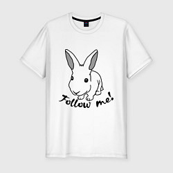 Мужская slim-футболка Rabbit: follow me