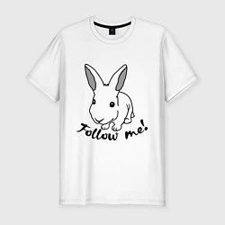 Мужская slim-футболка Rabbit: follow me