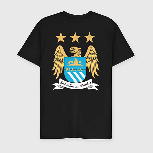 Мужская slim-футболка Manchester City FC / Черный – фото 2