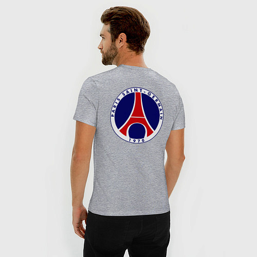 Мужская slim-футболка PSG FC / Меланж – фото 4