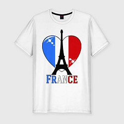 Футболка slim-fit France Love, цвет: белый