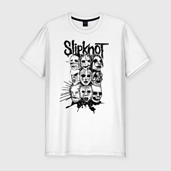Мужская slim-футболка Slipknot Faces