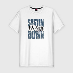 Мужская slim-футболка System of a Down большое лого