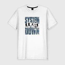 Мужская slim-футболка System of a Down большое лого